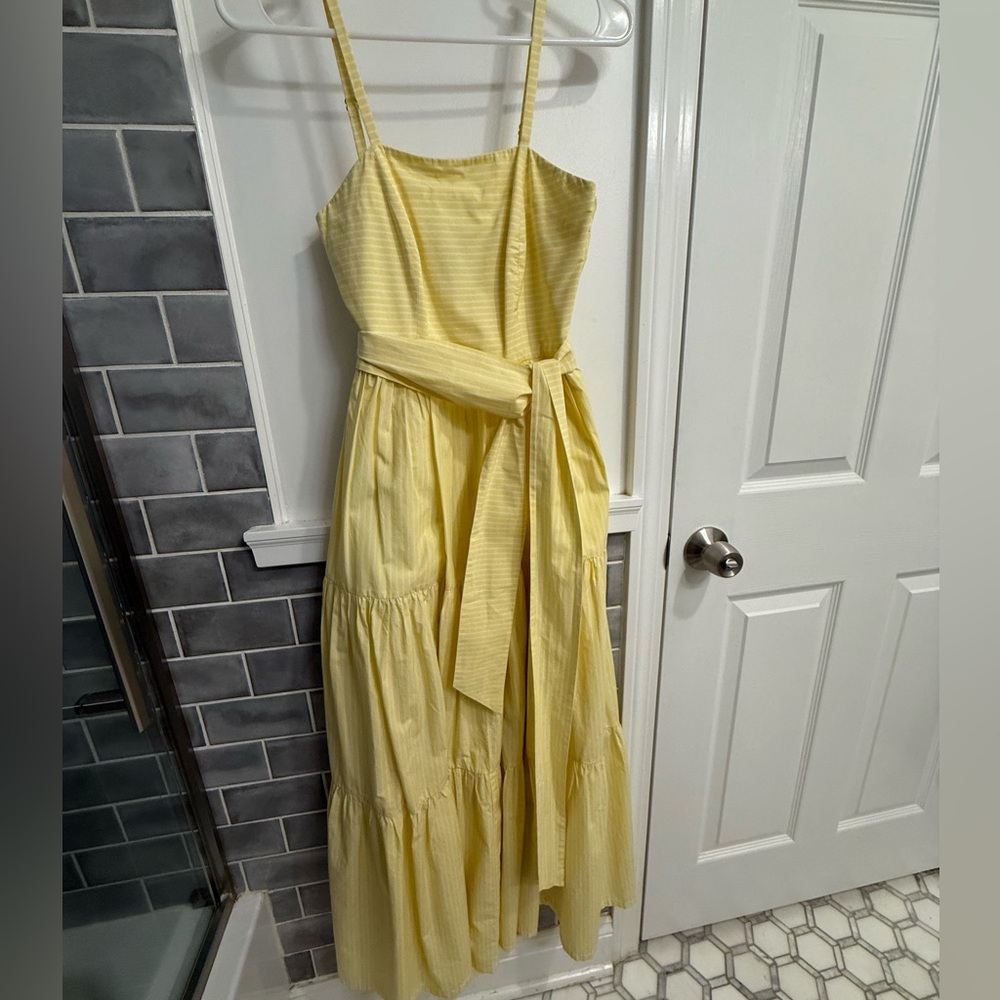 J.Crew WORN ONCE Tiered Striped Maxi Dress in Bright Lemon - Size 00
